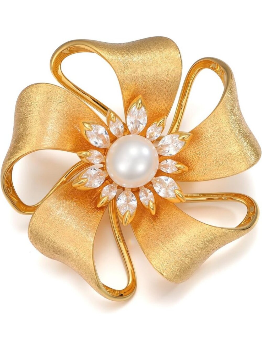 Elegant 18K Gold Brooch Pin | Luxury Unisex Jewelry Accessory for Any Occasion
